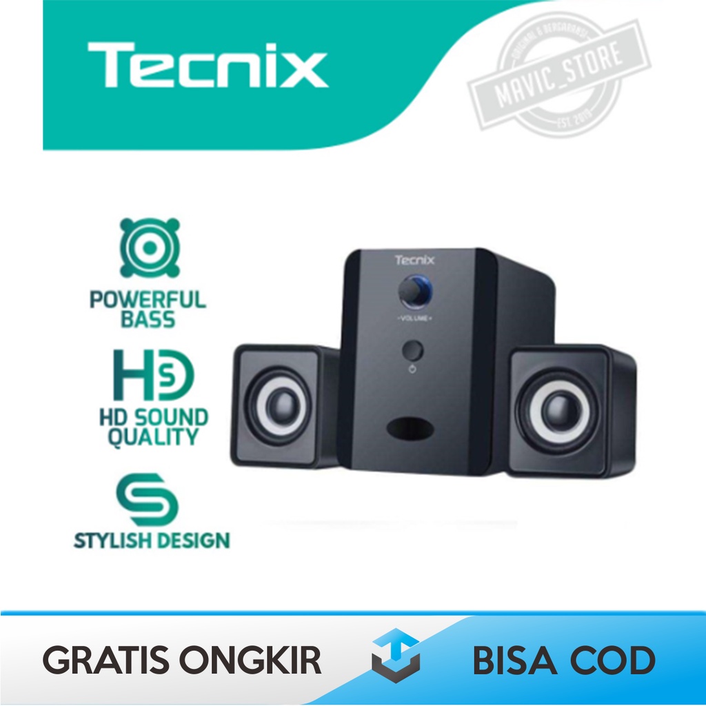 SUBWOOFER SPEAKER BLUETOOTH TECNIX SPK-B080 2.1 CHANNEL USB FOR LAPTOP