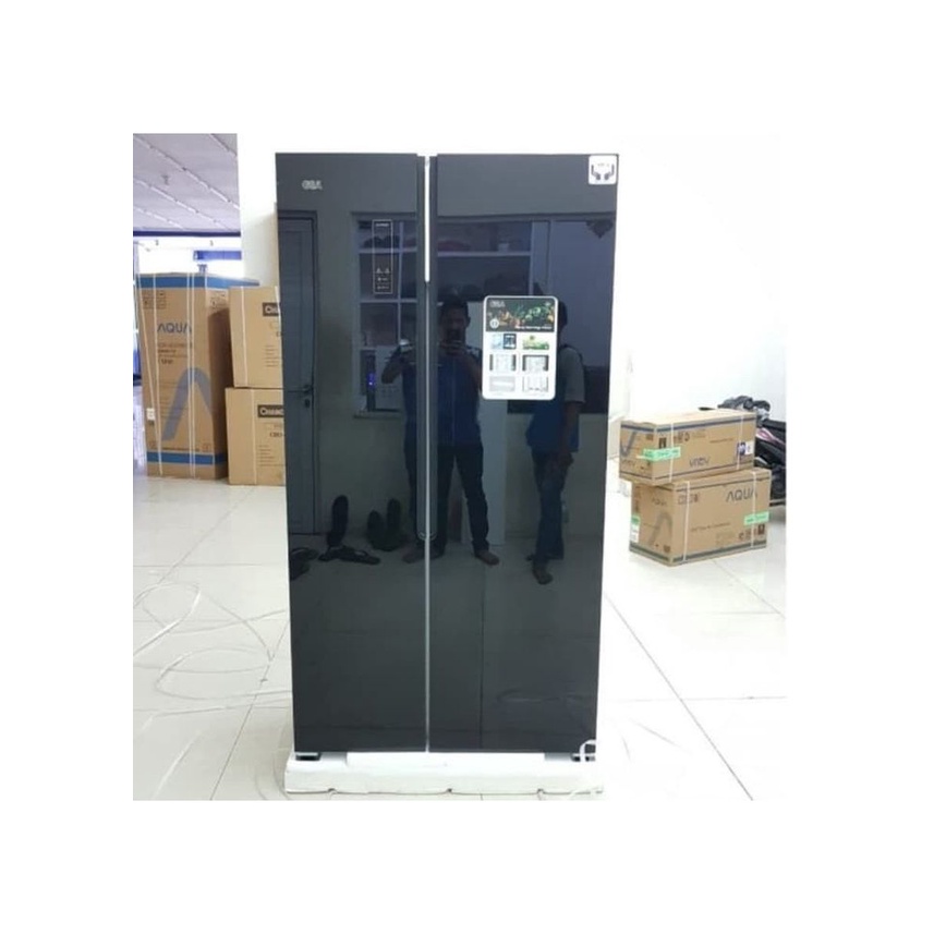 KULKAS GEA SIDE BY SIDE G2D-563 TEMPERED GLASS 563 Liter Inverter