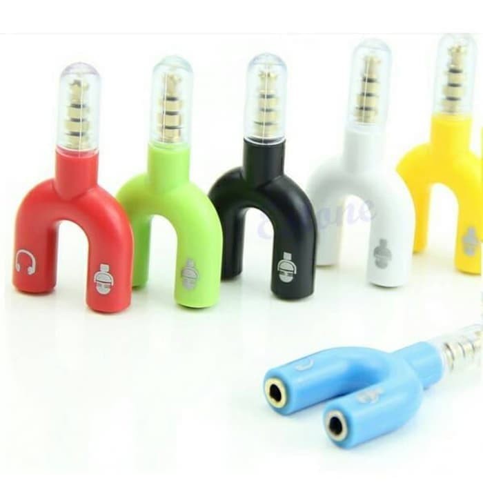 Splitter U hp audio jack mic headset 3.5mm microphone 4 pole