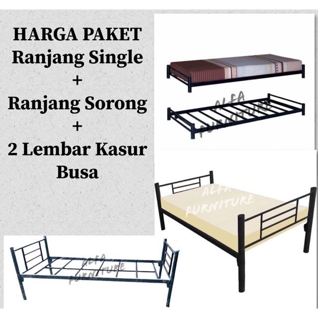 Ranjang Single + Ranjang Sorong + 2 Lembar Kasur Busa