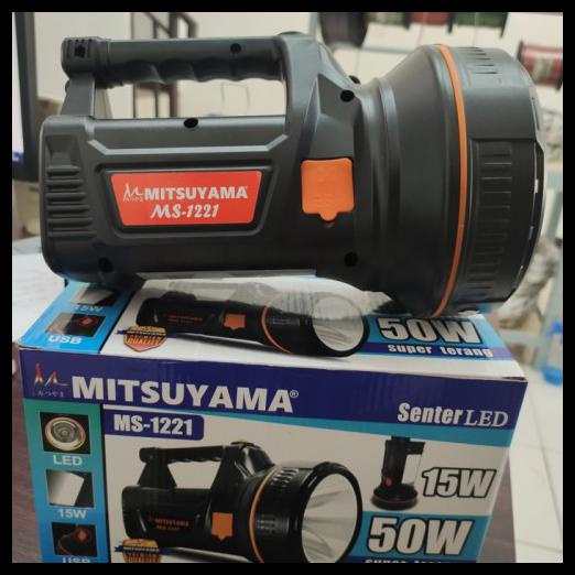 Senter Tangan Jumbo LED 50 Watt Mitsuyama MS-1221 3 Mode Cahaya Putih Original