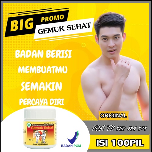 ORIGINAL Obat herbal penambah nafsu makan dewasa BPOM Gemuk sehat herbal obat penggemuk badan pria A