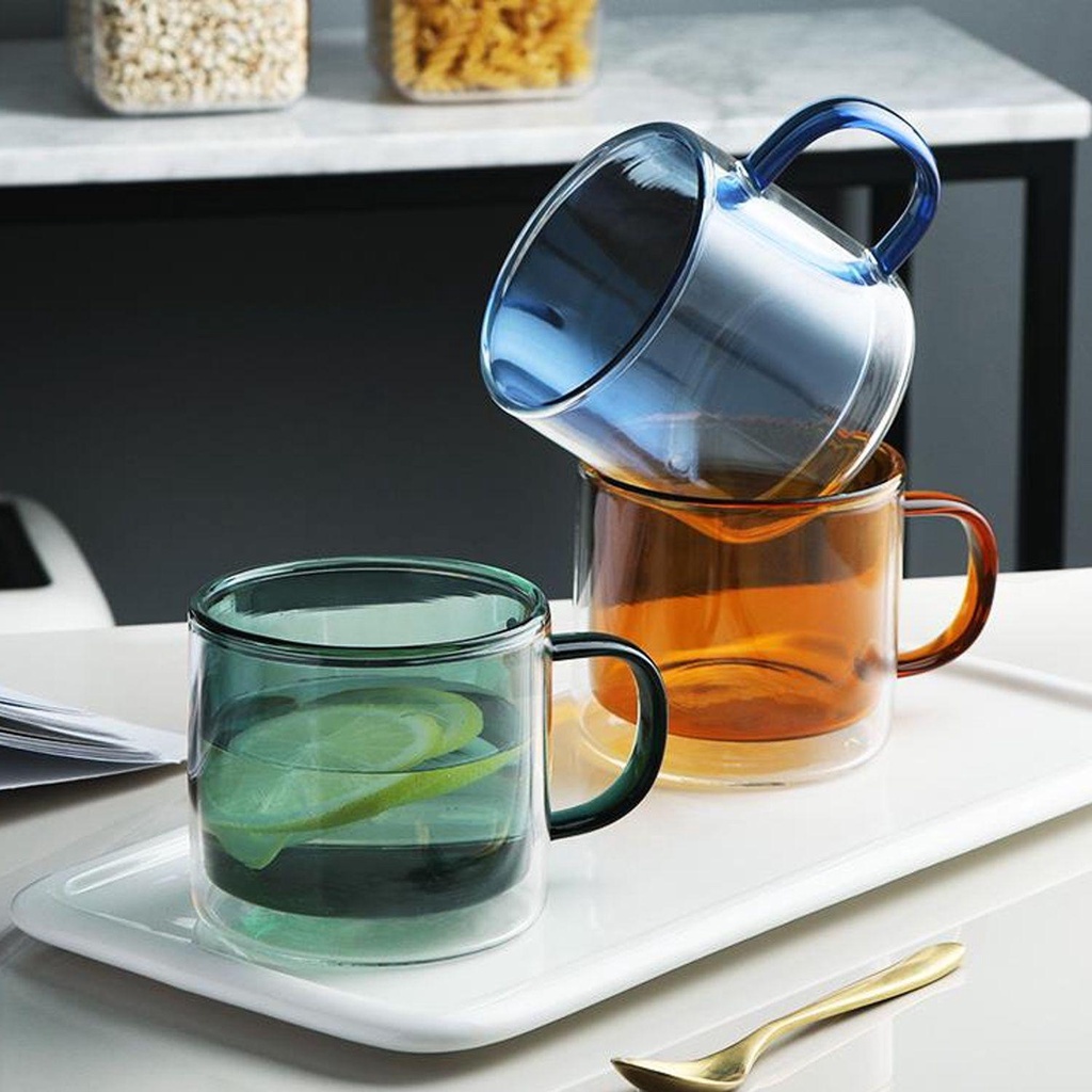 Solighter Cangkir Kopi Home Borosilicate Mug Color Cup