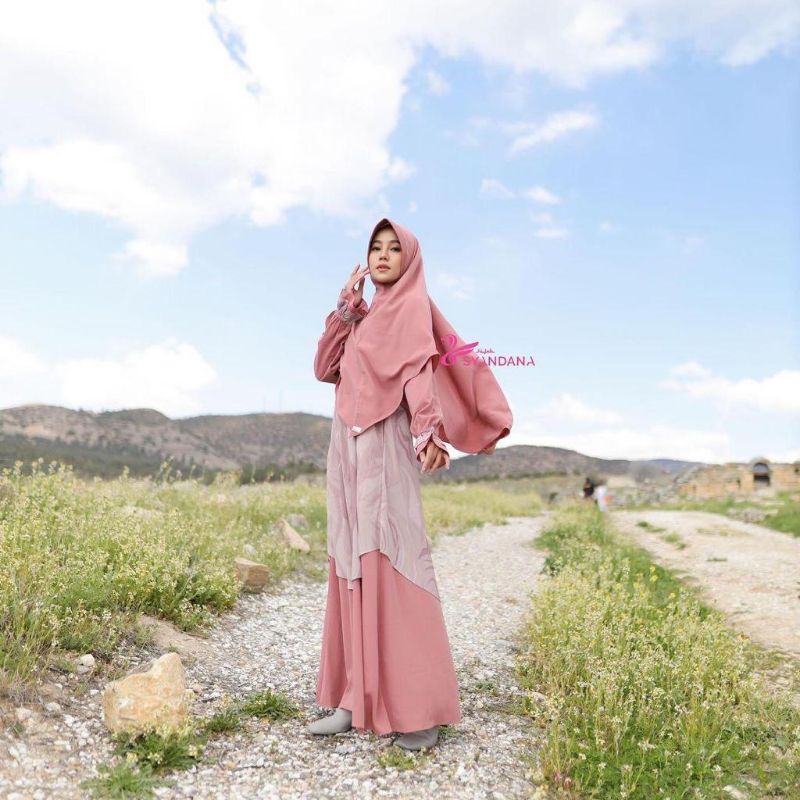 Syandana/Marsya Dress/Wolvis Syandana/Wollycrepe Syandana/Dress set khimar Syandana/Dress premium