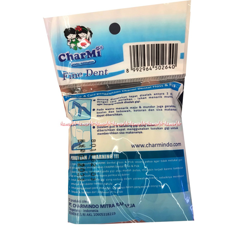 Charmi Art 188 Fine Dental Tusuk Gigi Benang Char Mi Carmi Plastic Toothpick  Plastik Charm mi