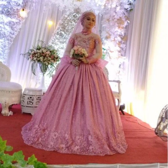 gaun pengantin Barbie tile akar mutiara