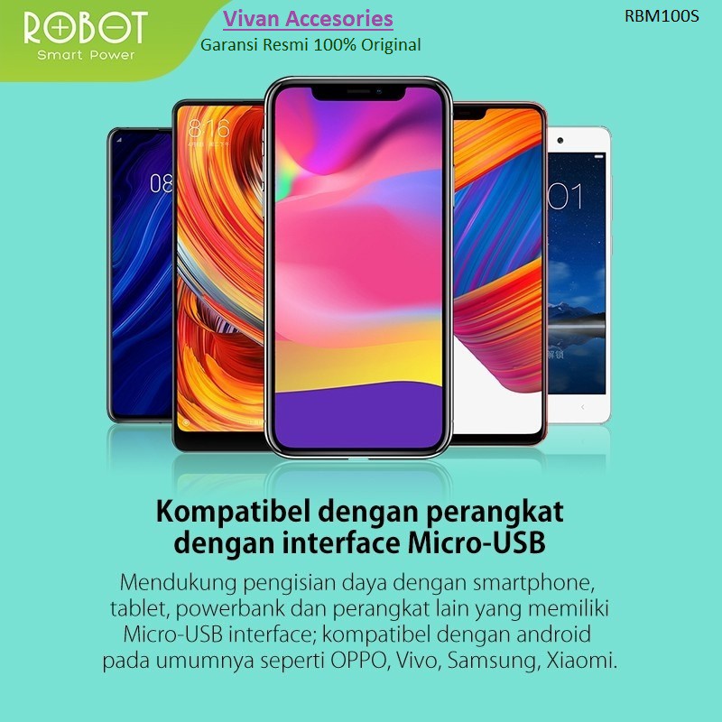 Robot RBM100S  data Cable Micro USB colorfull Kabel Data 2A /pcs