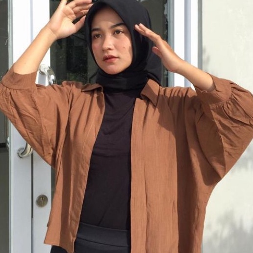 oversize blouse || crinkle || XL