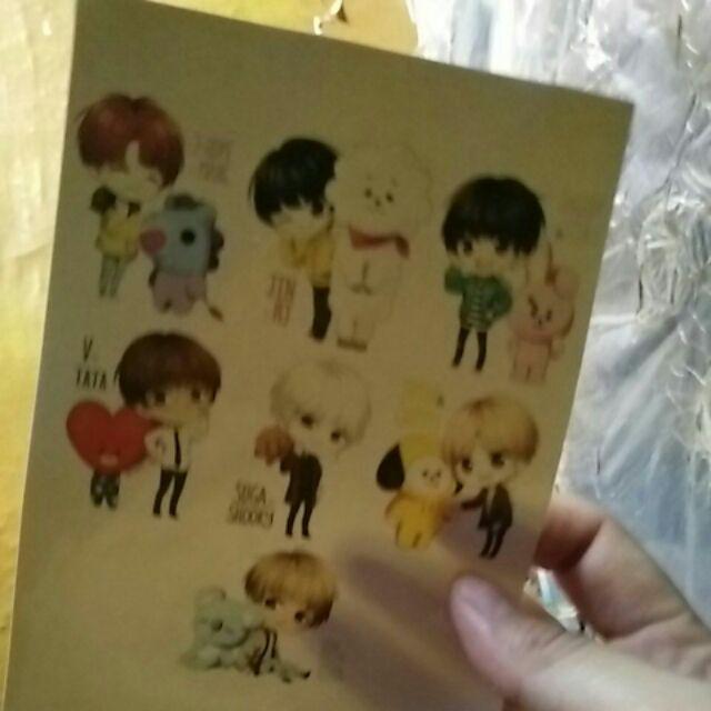  Stiker  BTS  x BT21 Murah cute kpop jimin jungkook v rm  suga 