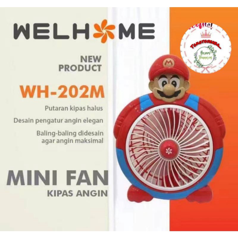 Kipas angin karakter /kipas angin meja listrik/ kipas angin welhome 10 inch /kipas angin mini