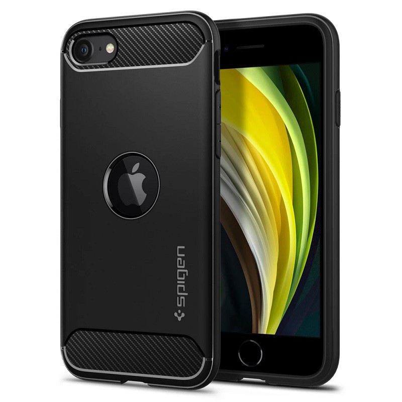 

Case iPhone SE 2020 / 8 / 7 Spigen Rugged Armor Original Motif Carbon Softcase Casing