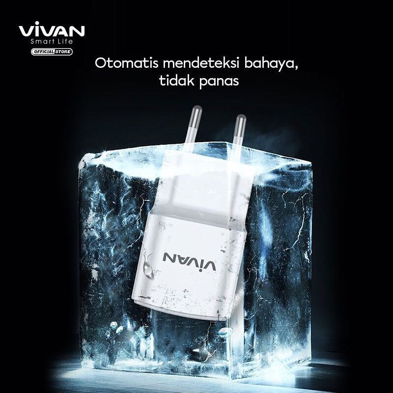 Charger VIVAN Power Super II Fast Charging Dual Port USB (QC3.0) &amp; Type-C (PD) 3A 18W Support iPhone