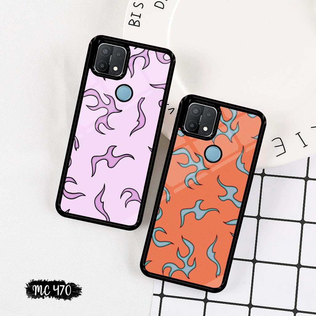 MC470 Softcase Kilau Oppo A15 Oppo A18 Casing Glass Case Kaca HP Pelindung Silicon HP Mika HP For Al