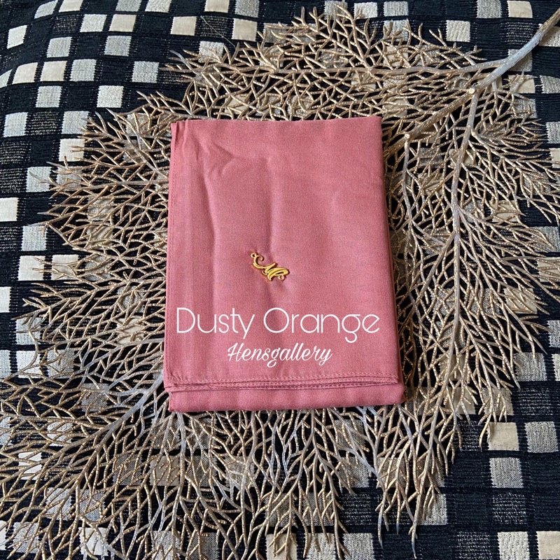 Part 1 Mylady Hijab Plain Voal Ultrafine by Myladyhijab dark mustard silver broken white optic white-DUSTY ORANGE