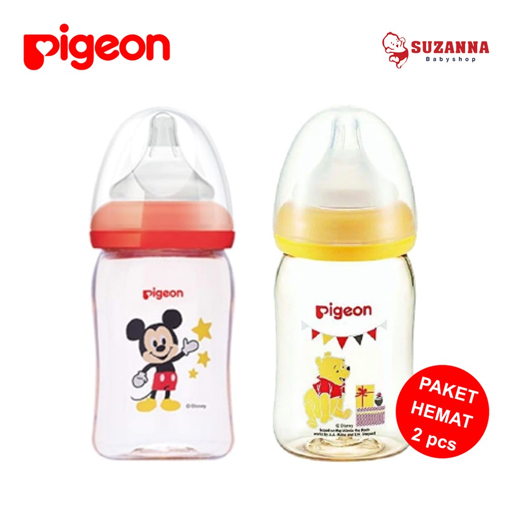 Pigeon Paket Hemat 2 Pcs Soft Touch PPSU Disney 160ml Botol Susu