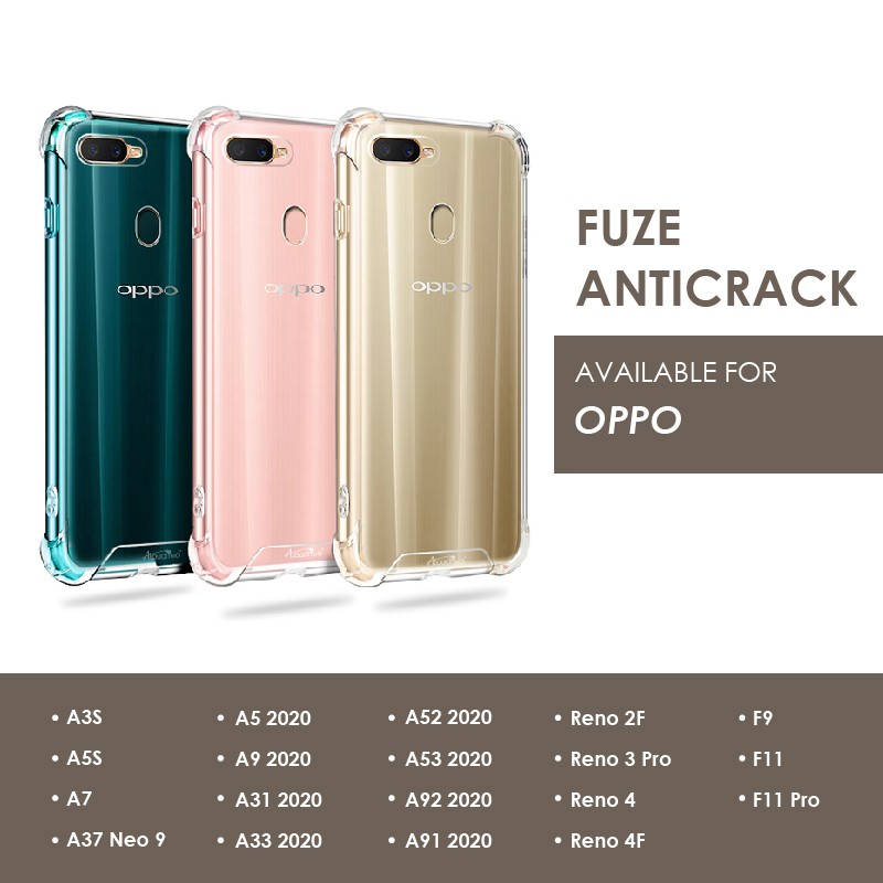 FUZE ANTICRACK OPPO A5 A9 A15 A15S A33 A53 A31 A52 A91 A92 2020 HARDCASE