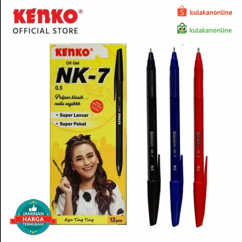 

Pulpen / Ballpoint Pen KENKO NK-7 Hitam(1 Pack Isi 12 Pcs)