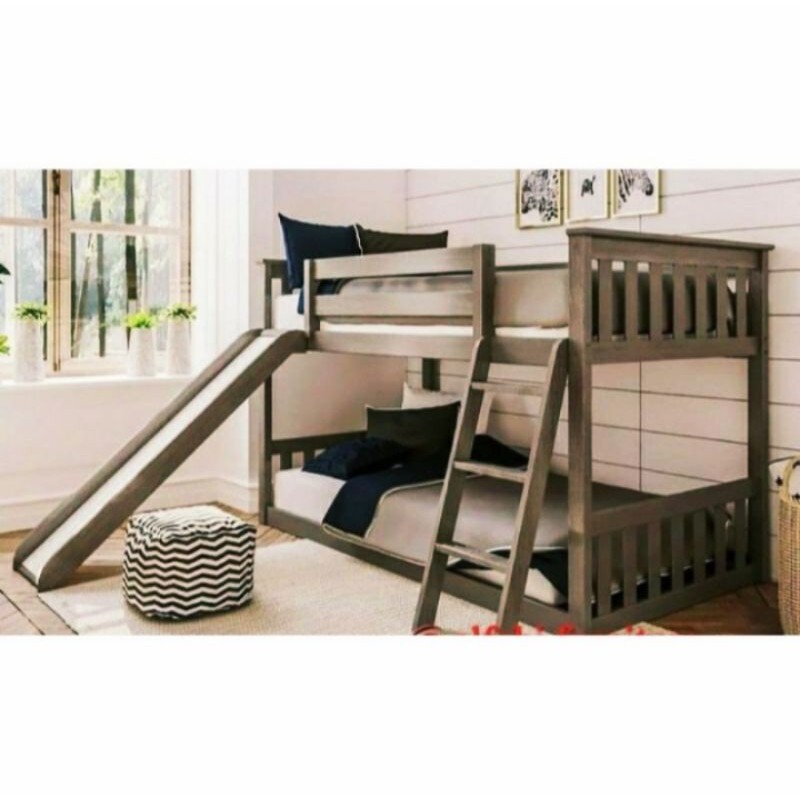 tempat tidur /tempat tidur susun tingkat anak/ranjang perosotan 90x200 bawah 90 x 200 cm