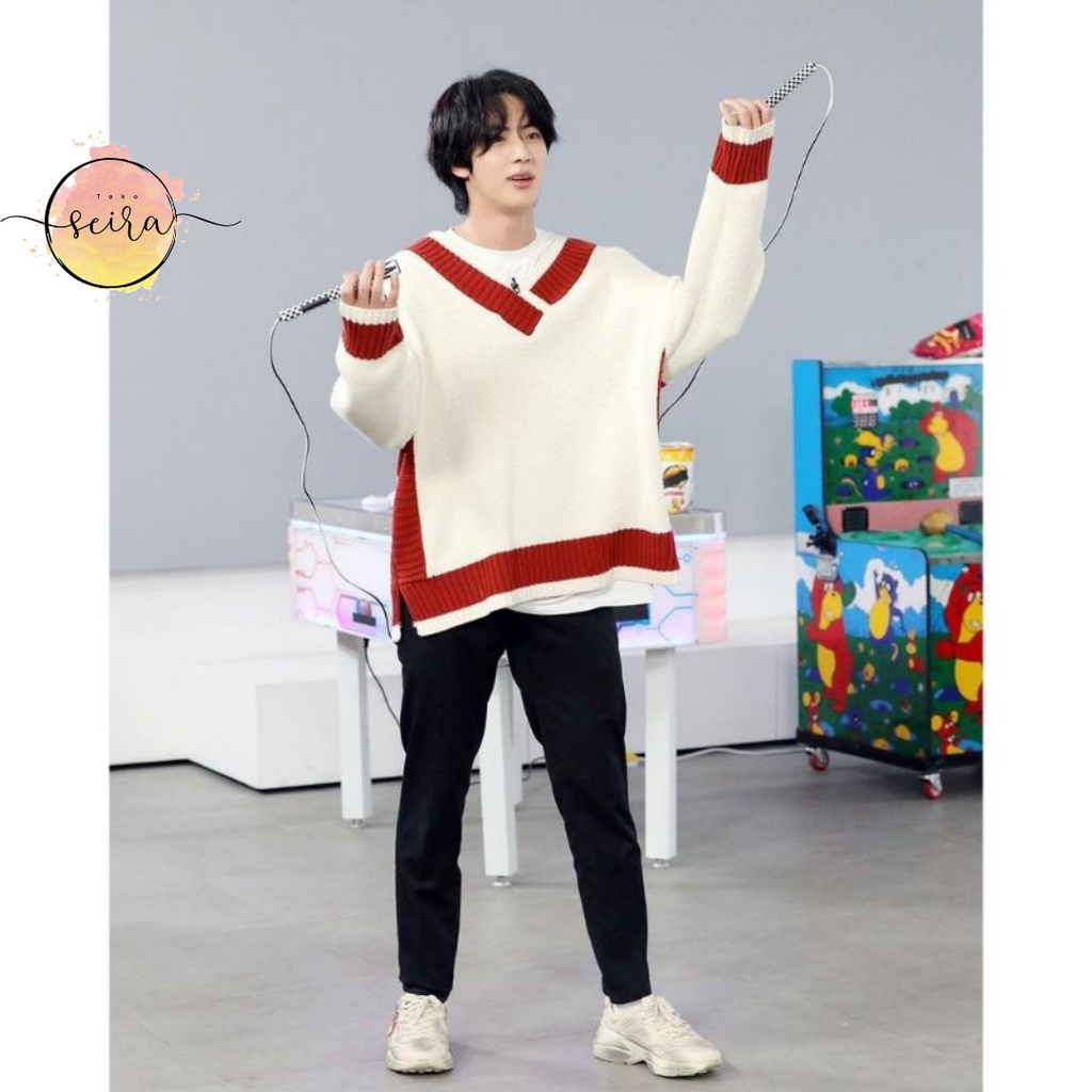 [BISA COD] Cardigan Mingyu Jaehyun Motif Kotak Rajut Premium / Cardigan Wanita / Panjang 70 LD 120