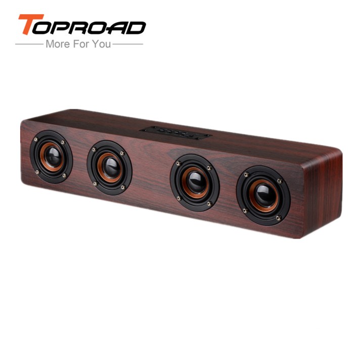 TOP-ROAD Soundbar Bluetooth Speaker Stereo Subwoofer - W8 - Brown