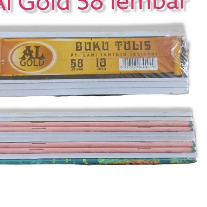 

Kekinian - 5pcs BUKU TULIS AL GOLD 58 Lembar / buku tulis 58 lembar !