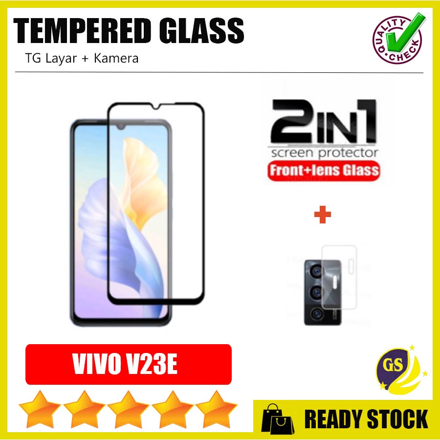 VIVO V23 5G V23E Y15S 2022 TEMPERED GLASS CAMERA TG ANTI GORES FULL COVER