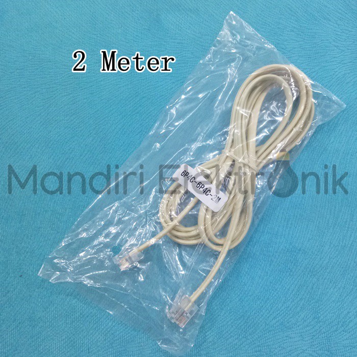 Kabel Line Telepon 4 PIN + Jack RJ11 2 Meter