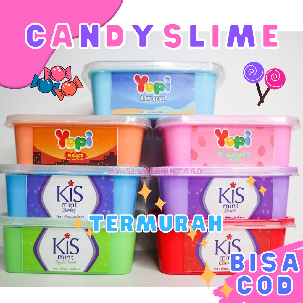 CANDY SLIME BY SLIME BINTARO || BONUS SLIME ACTIVATOR || SLIME TERMURAH || BISA COD || FREE PACKING || SLIME BEST SELLERKING || SLIME BERKUALITAS