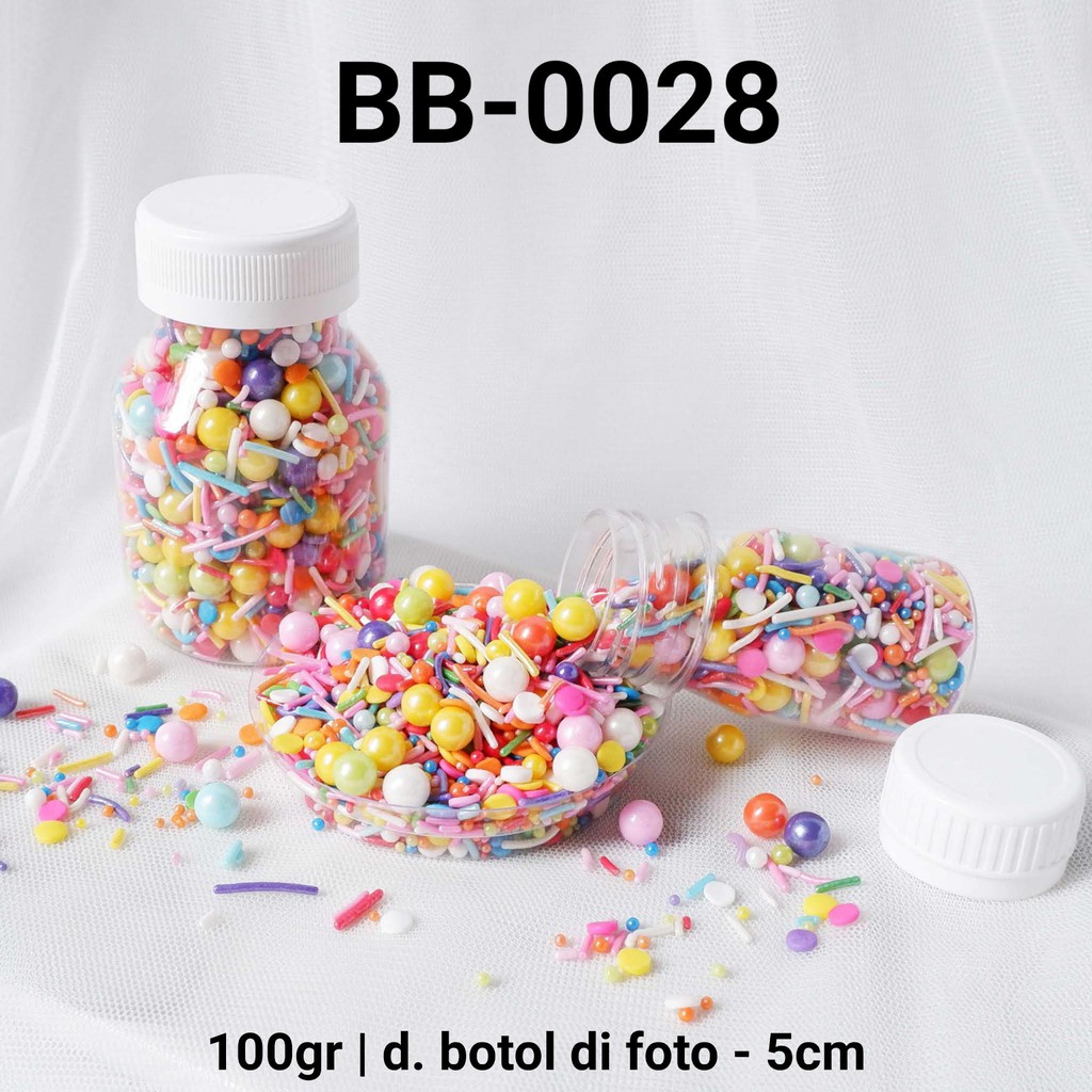 

BB-0028 Sprinkles sprinkle sprinkel 100gr 100 gram mix rainbow yamama baking grosir murah sprinkles cake dekorasi mutiara trimit decoration story sprinklestory sprinklesstory sprinkle story yamama baking