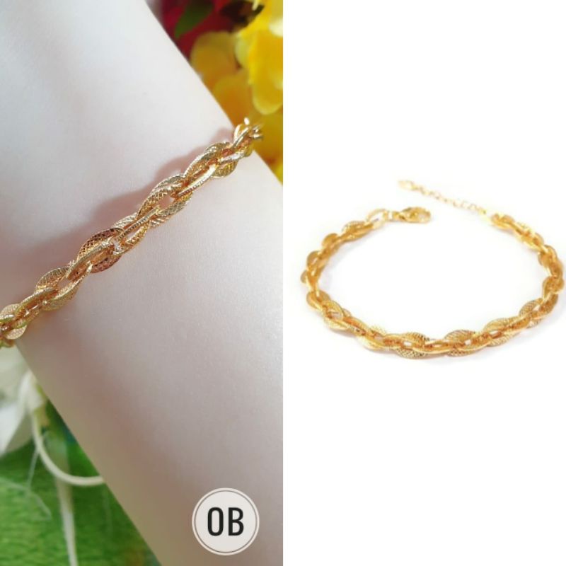 Gelang Tangan Bentuk Ulir Tambang Xuping Gold Elegant N25092102