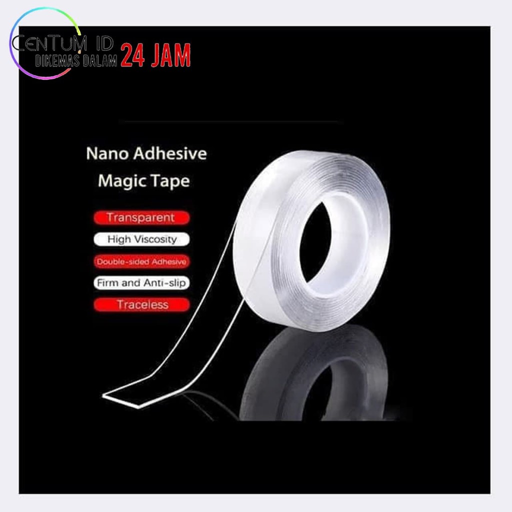 

Double Tape Bening Transparan Isolasi Dobel Tip Perekat Nano