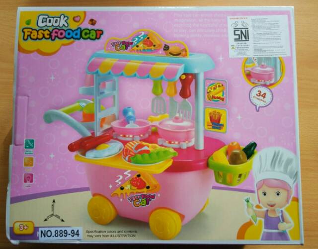 Mainan anak kitchen plat set mini / fast food car kd 889-94