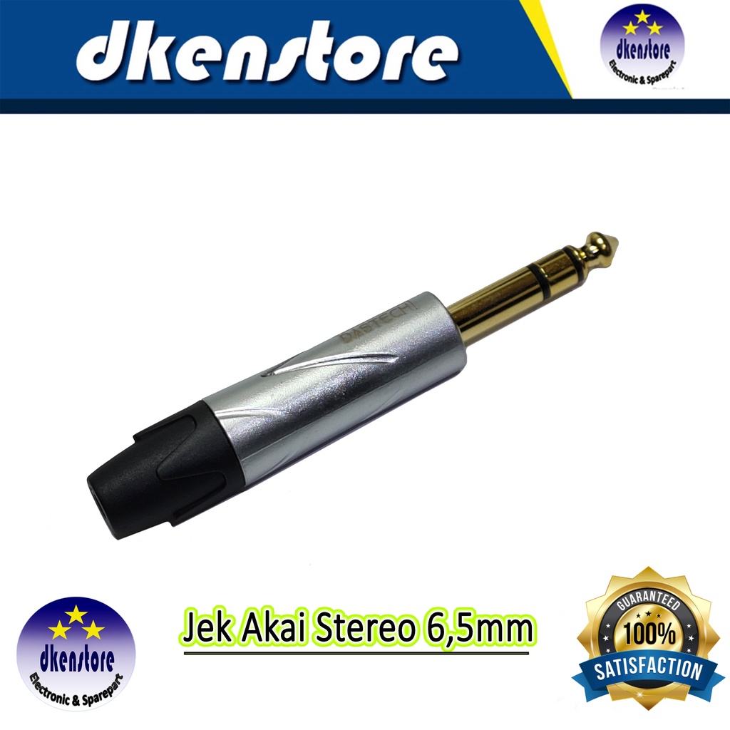 Jek Akai Stereo Dastech DCS3 konektor Mic 6.5mm