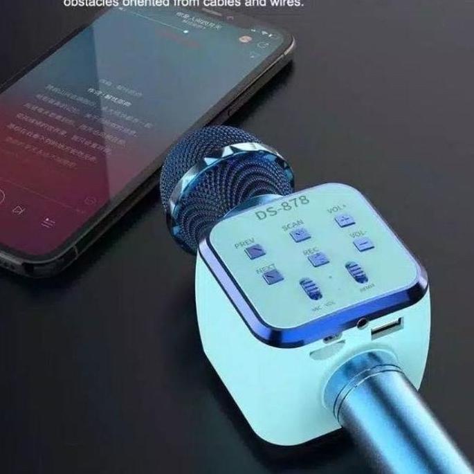 Mikrofon Bluetooth Karaoke DS878 Microphone Mic Wireless DS-878 Tanpa Kabel Mix KTV