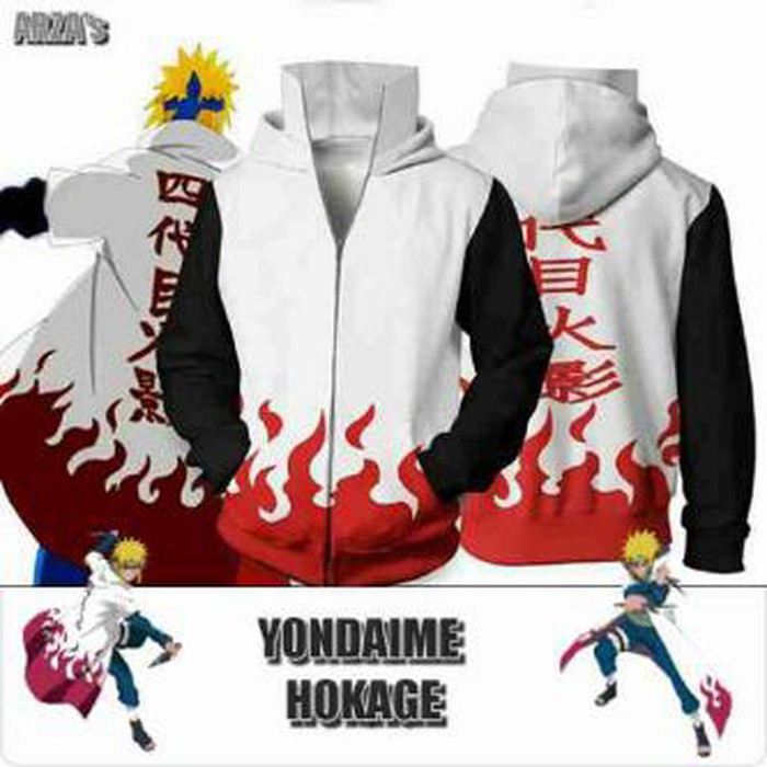 JAKET ANIME NARUTO HOKAGE WHITE /  JAKET HOKAGE