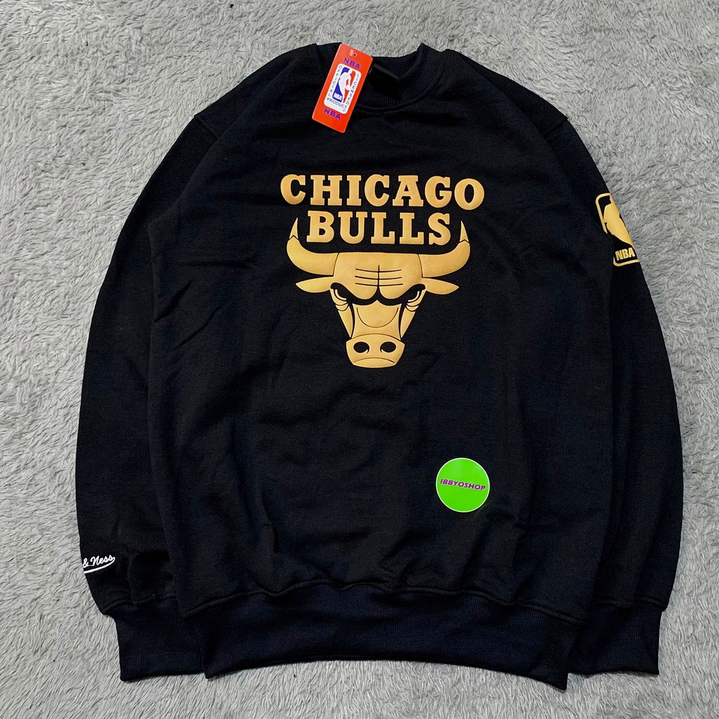 SWEATER CREWNECK NBA CHICAGO BULLS MITCHEL &amp; NESS PREMIUM FULLTAG LABEL