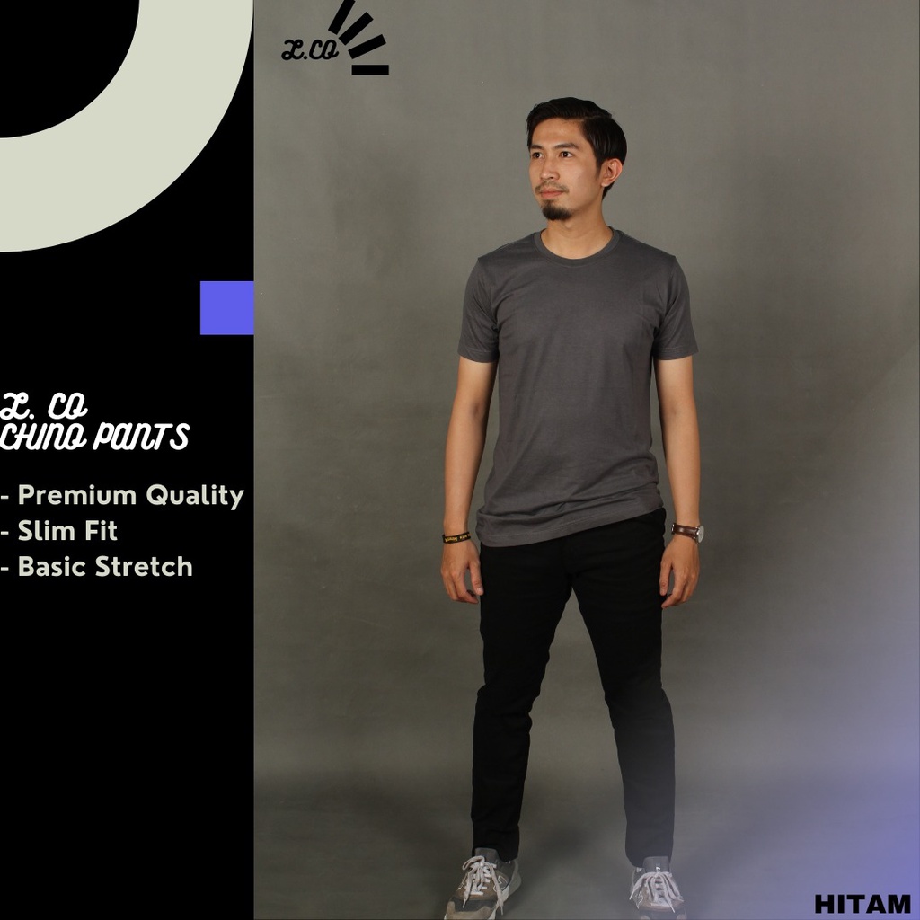 Celana Chinos Panjang L.co Pria kualitas terbaik bahan premium Cotton combed premium