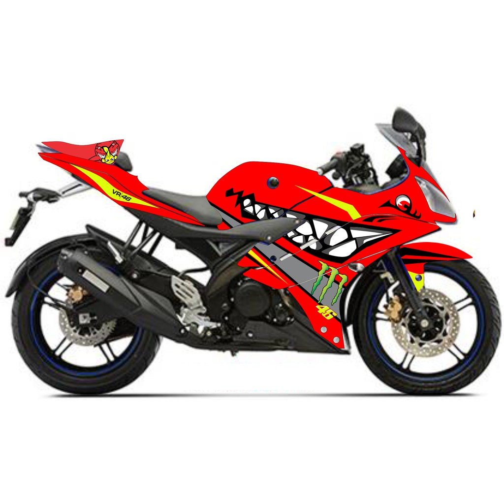 decal  r15 v2 shark merah