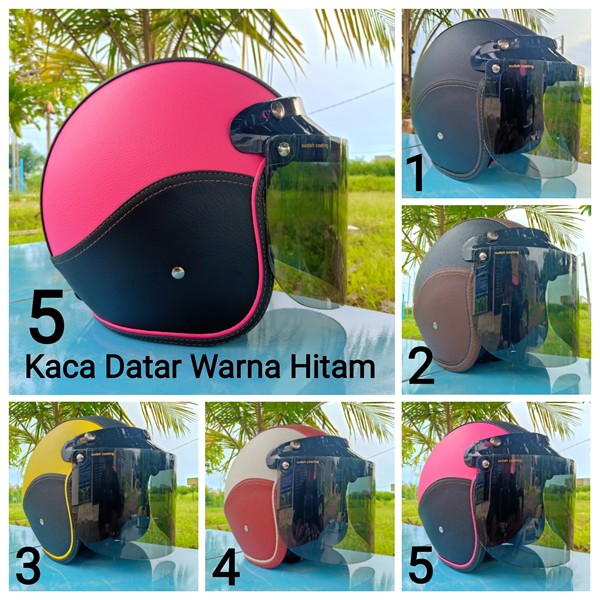 Helm Bogo Dewasa Kaca Datar Warna Gelap Atau Smoke Shopee Indonesia