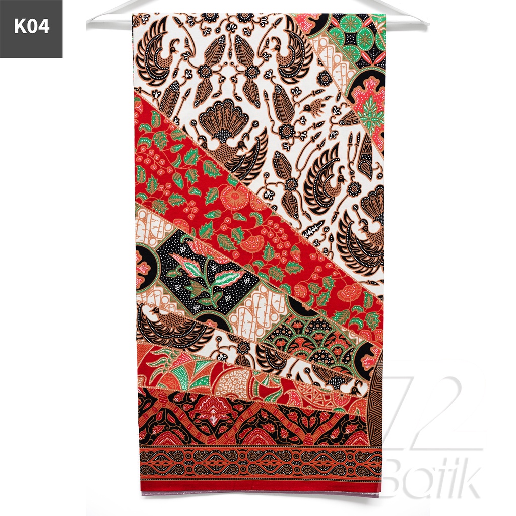 KAIN BATIK PREMIUM Bahan Katun Motif Multi Warna Merah Coklat 721537 Cap 72 Jarik Jarit Samping Kebat Panjang Batik Katun Modern Premium Bahan Seragam Batik Pernikahan Kantor Keluarga Murah Kamen Jadi Batik Bali Lembaran