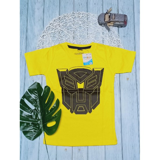 COD BAJU KAOS ANAK LAKI LAKI SUPERHERO TRANSFORMER KUNING OSHBOSS-1