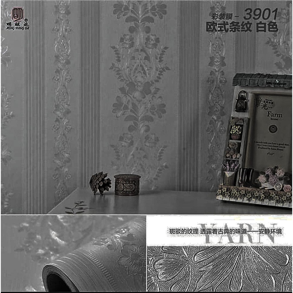 ( BELI 4 GRATIS 2 Promo Spesial )Terlaris Wallpaper Sticker Murah Wallpaper Dinding Ruang Tamu Motif Polos Abu Tua | Hitam | Navy Pastel Bunga Batik Salur Batu Bata 3D Segitiga Daun Ungu Biru Hijau Kuning Merah Coklat Cream Putih-Abu Salur Bunga