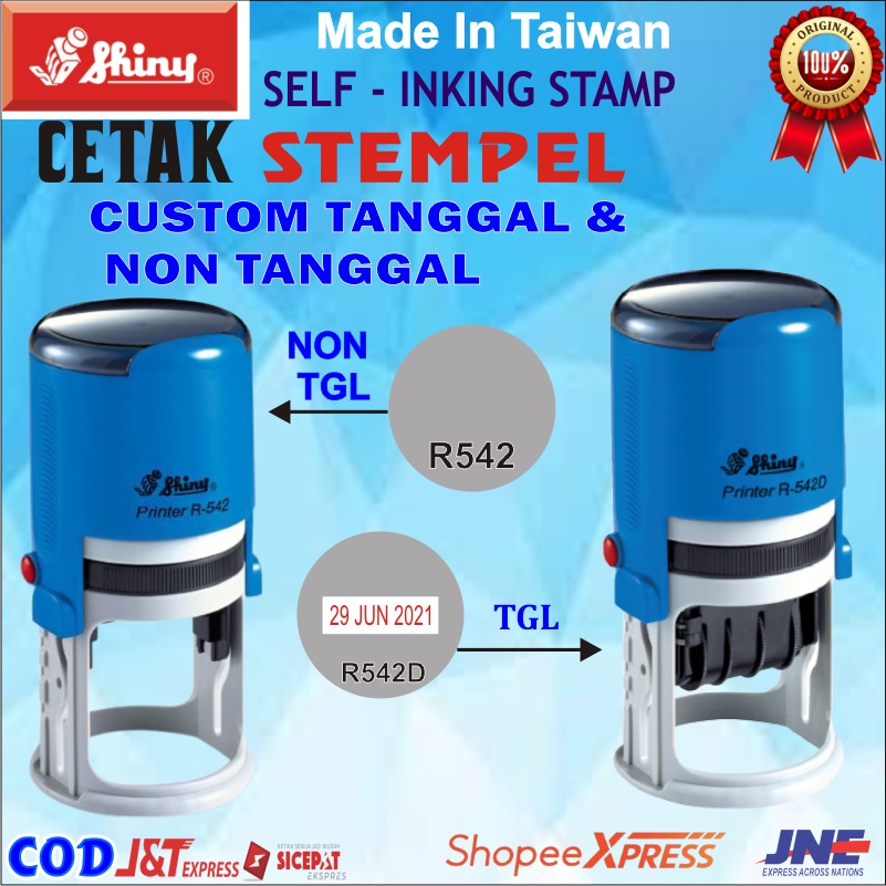 

STEMPEL TANGGAL OTOMATIS SHINY CAP KANTOR TOKO DAGANG R-542 DAN R-542 D SERBAGUNA
