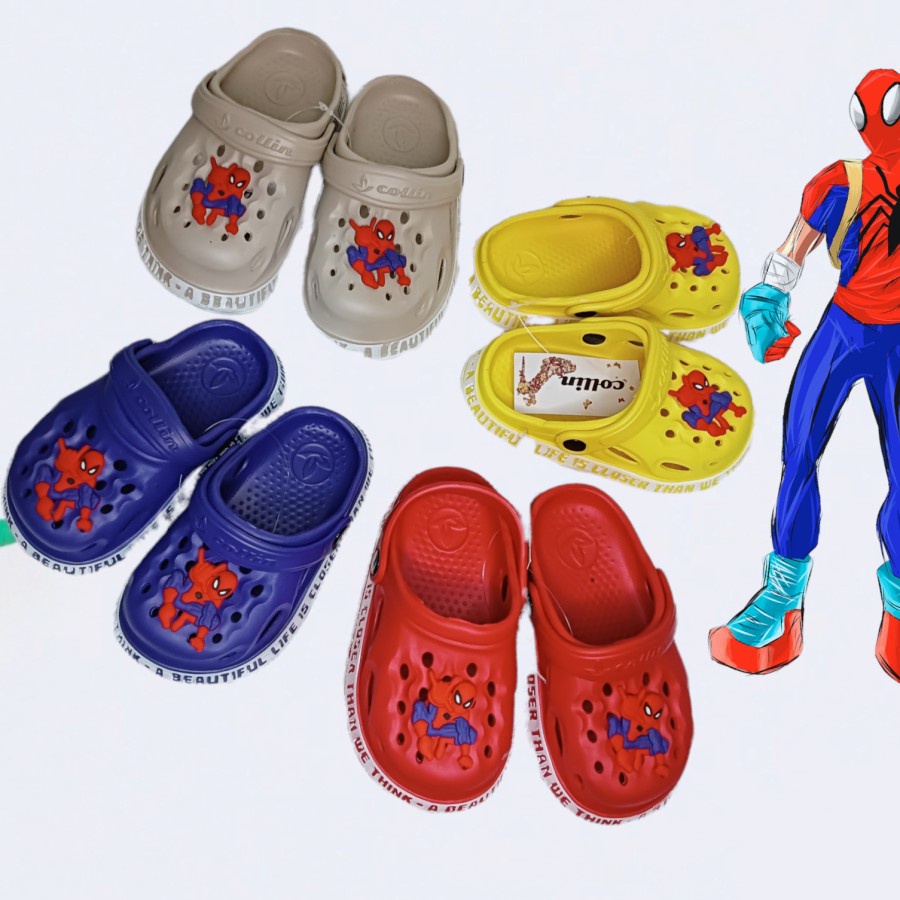 Collin sandal sepatu Spiderman anak laki laki murah