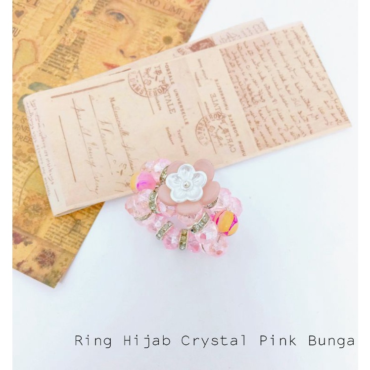 ring hijab monte crystal ring jilbab cincin permata crystal cantik hand made