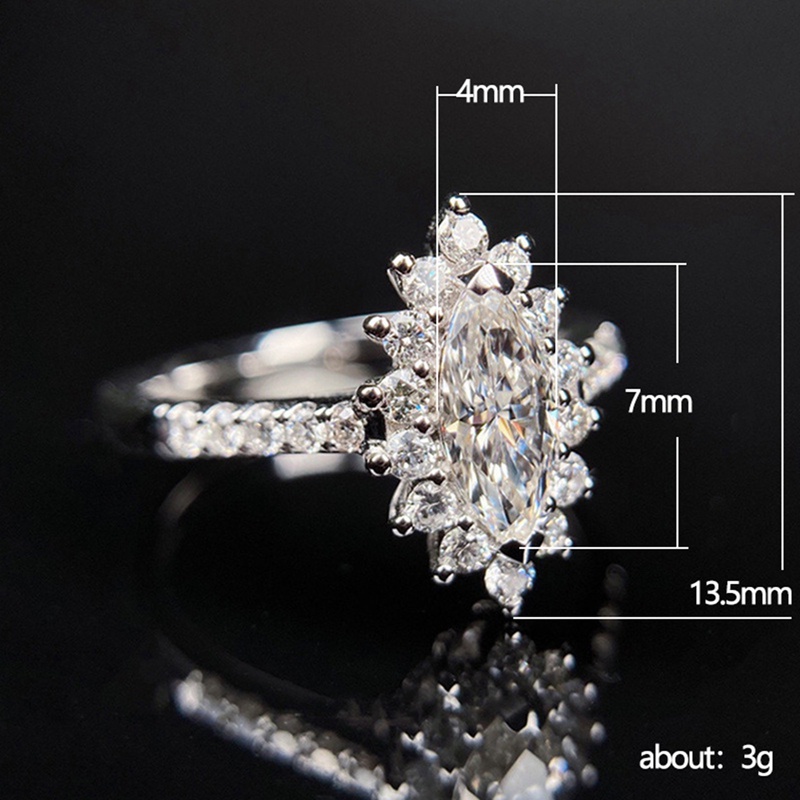 Cincin Lapis Silver Hias Cubic Zirconia Untuk Wanita