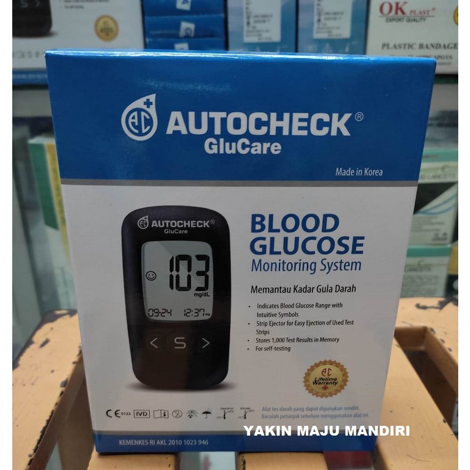 Autocheck Glucare / Alat Cek Gula Darah Autocheck Glucare Blood Glucose Monitoring System