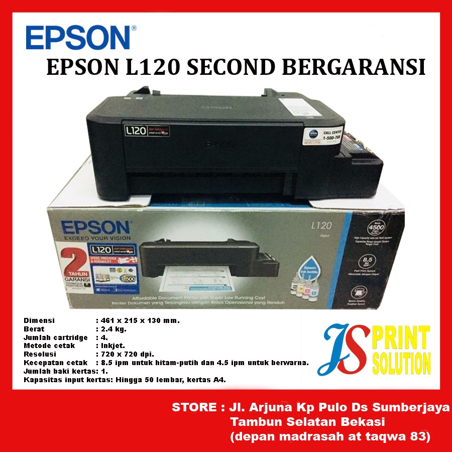 Jual Printer Epson L120 Second Hasil Bagus Murah Bergaransi Shopee Indonesia 1884