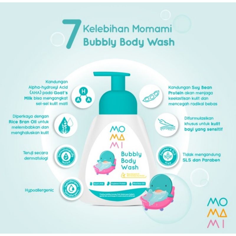 Momami Bubbly Body Wash 250 ml/Sabun Mandi Bayi Momami