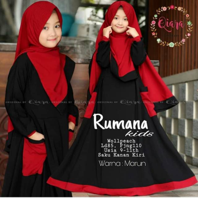 GAMIS ANAK RUMANA.ON SIZE L&amp;XL9